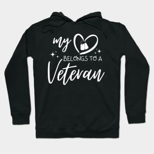 My Heart Belongs To A Veteran Family Proud Navy Solider Hoodie